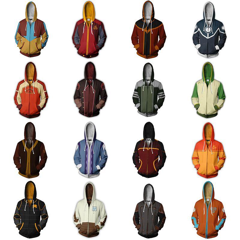 Hoodie Avatar Cosplay Costume Man Women Anime Jackets Zipper