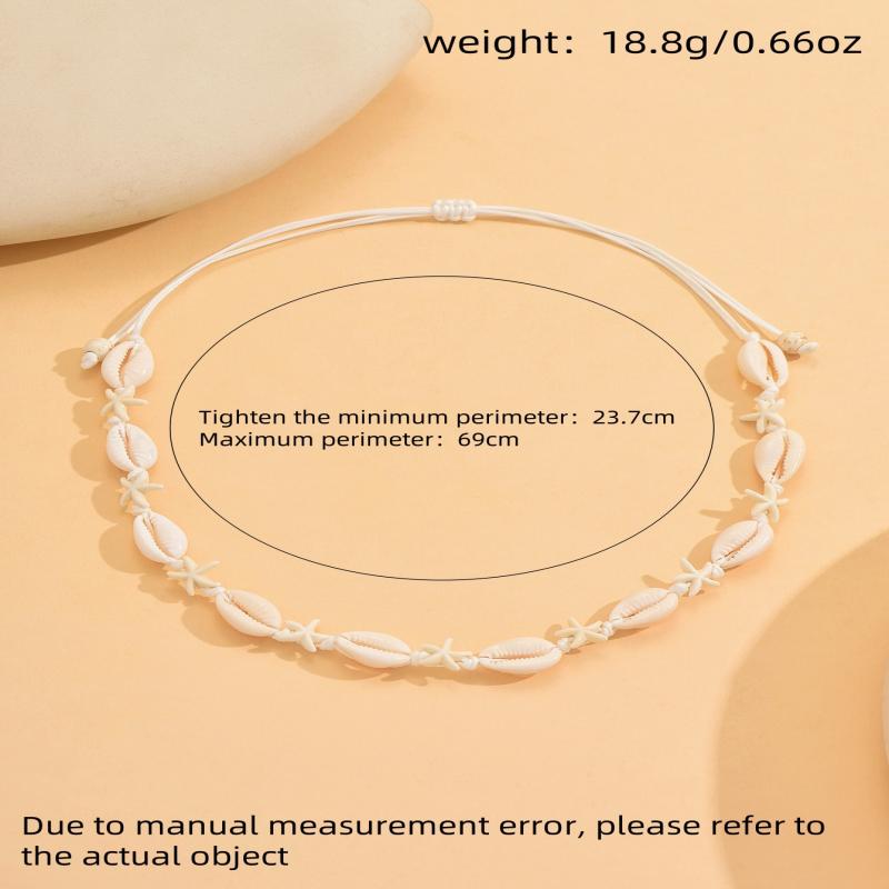 Bohemian Shell Chain Clavicle Necklace  Rice Beads Multi Layered Necklace Summer Sexy Beach Jewelry Gifts