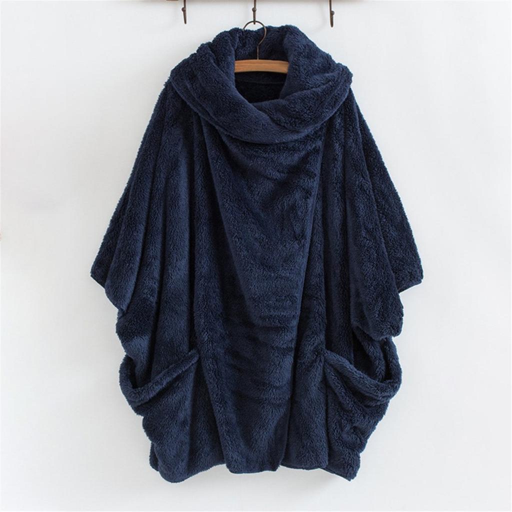 Ladies Double-sided Plush Large Lapel  Sleeve Cardigan Jacket