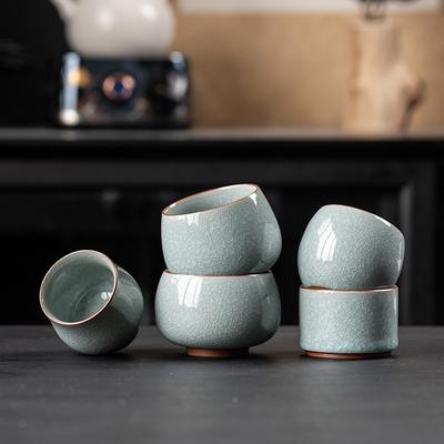 Ice Flower Ru Kiln Master Cup Ceramic Kung Fu Tea Set Personal Special Teacup Tea Cup Single High-end Jianzhan Tea Cup