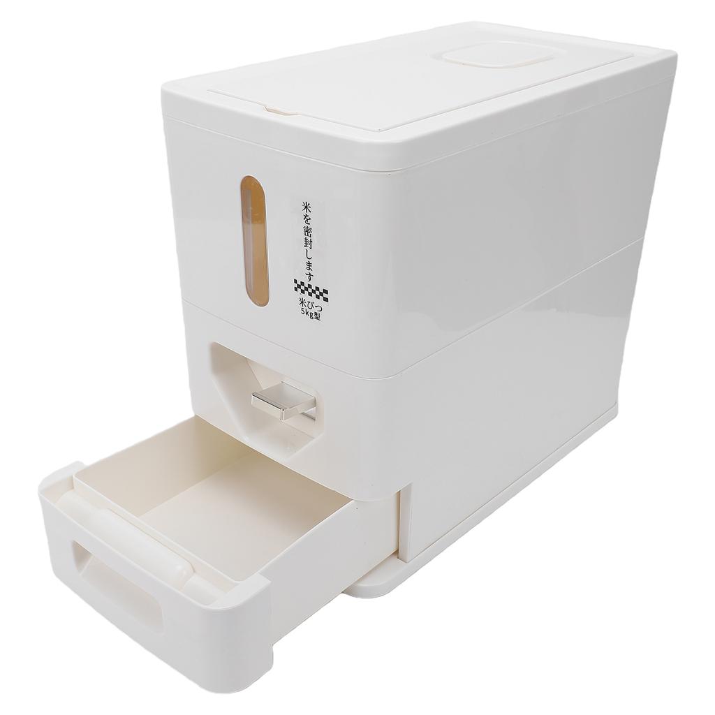 Rice Dispenser Sealed Countertop Dry Food Storage Grain Container Bin for Home Pantry Kitchen