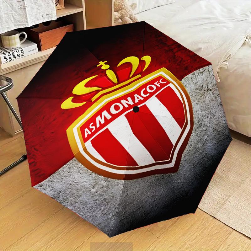 1PC Monaco Football club Printed Umbrella Folding umbrella, automatic umbrella 8-Frame for Travel, camping Fan gifts Christmas Gifts