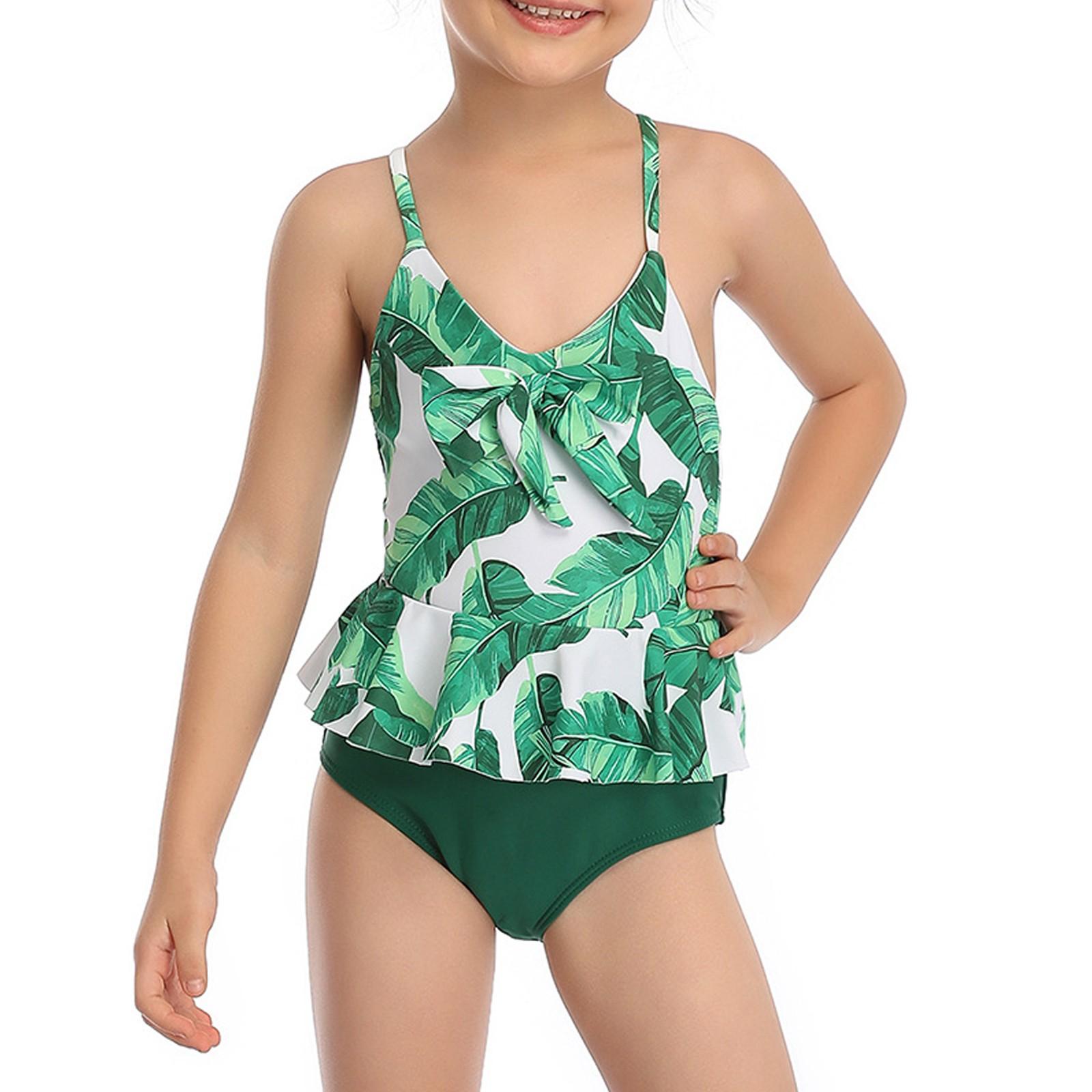 

Летний слитный купальник для девочек - Купальники 164 зелёный