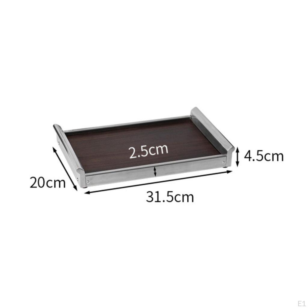 Stainless StainlessFramed Walnut Tray Modern Vanity Versatile House Decoration for Living Room,
