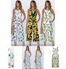 Elegant Summer Floral Print Off Shoulder Sleeveless Jumpsuit For Women Casual Rompers