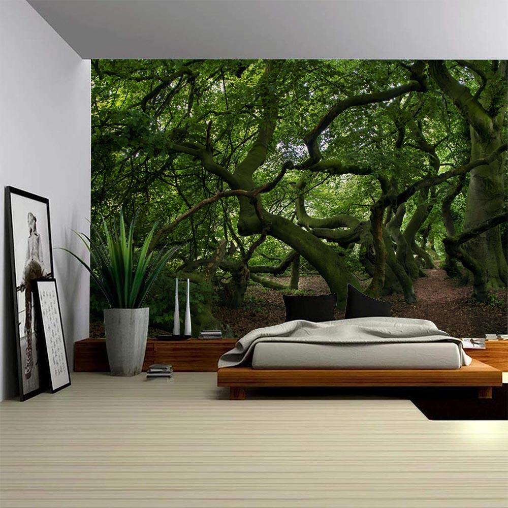 Beautiful Ancient Tree Tapestry, Jungle Landscape, Wall Hanging Cloth, Home Wall Art Decoration, Living Room Background Cloth