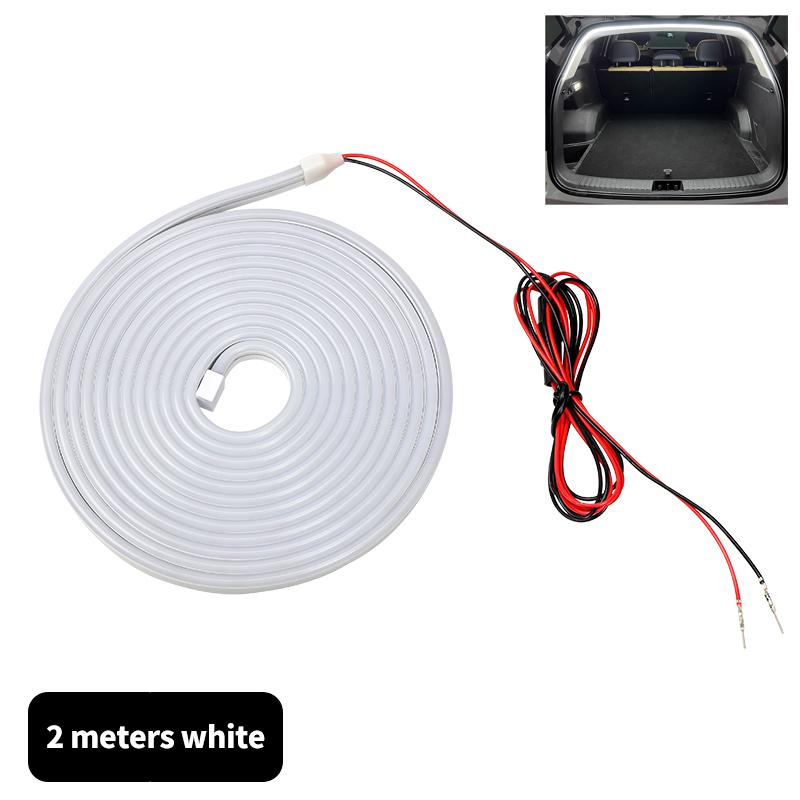 12V DIY environment light strip, car trunk LED light strip, high brightness, used for interior decoration of vehicles, tailgate 2M White light