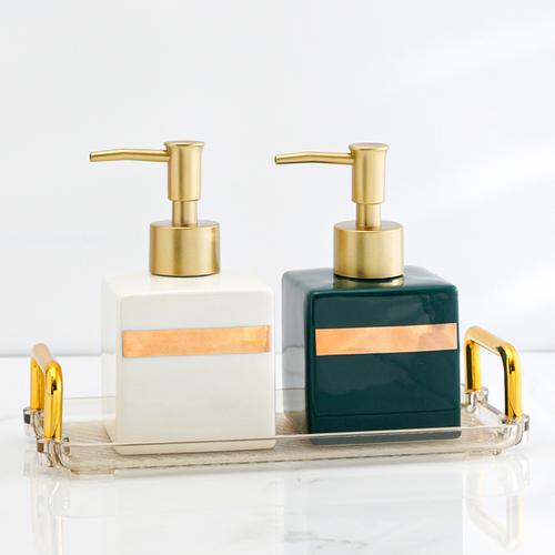 Bathroom Hand Sanitizer Soap Dispenser Gold Press Ceramic Lotion Bottle Hand Sanitizer Dispenser Bottle Bathroom Accessories