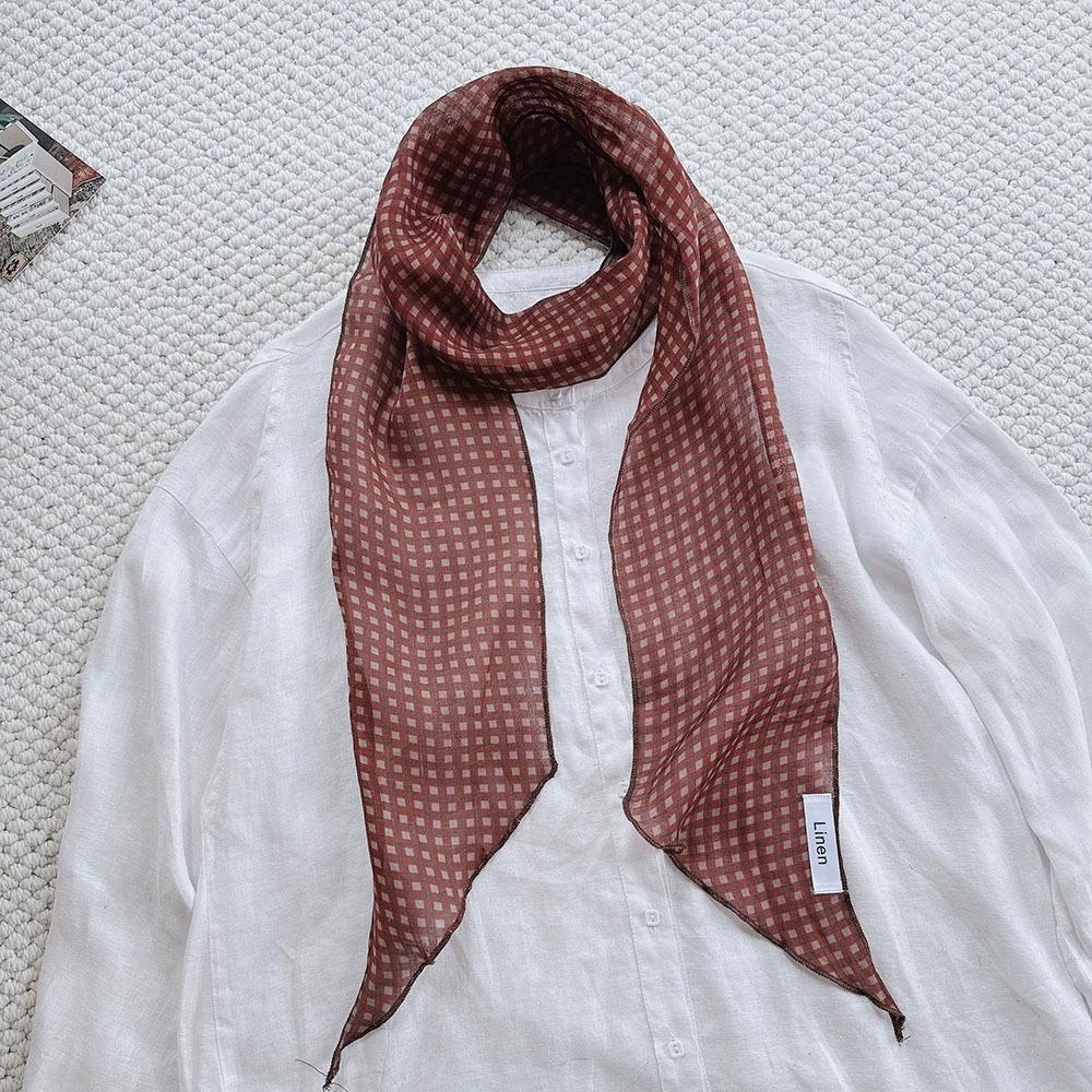 100% Linen Breathable Long Spring and Autumn Scarf For Women Original Style Artistic Neck Protection Soft Scarves 14x170cm