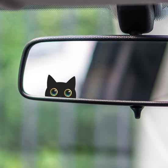 Rückstandsfreier Klebeaufkleber Autoaufkleber, Wasserdichter PVC Selbstklebender Spurloser Autoaufkleber, Spion Schwarz Katze Wetterbeständiges Wandmuster für