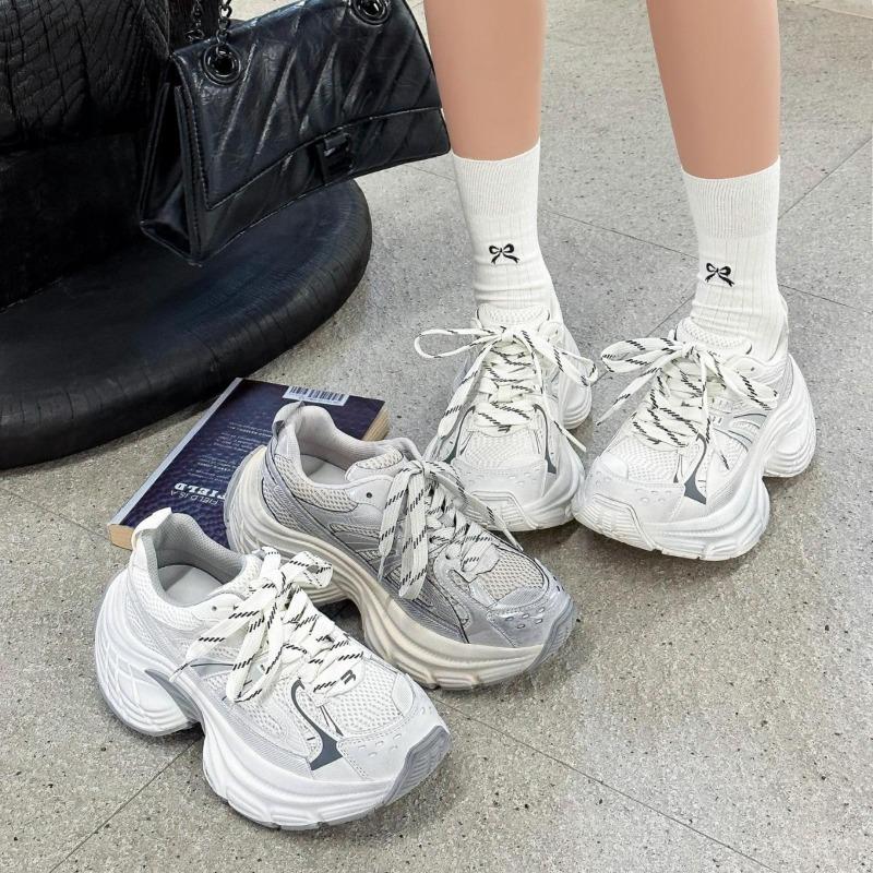 Thick-soled dad shoes women's new height increase small 6cm trend old mesh breathable sports casual shoes