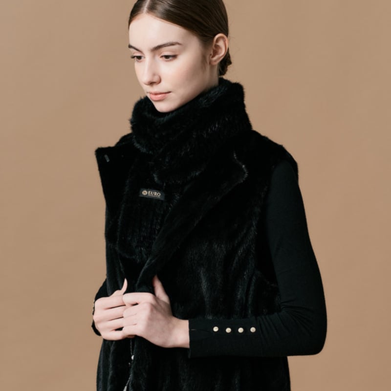 eurocollection black grammar knitted muffler