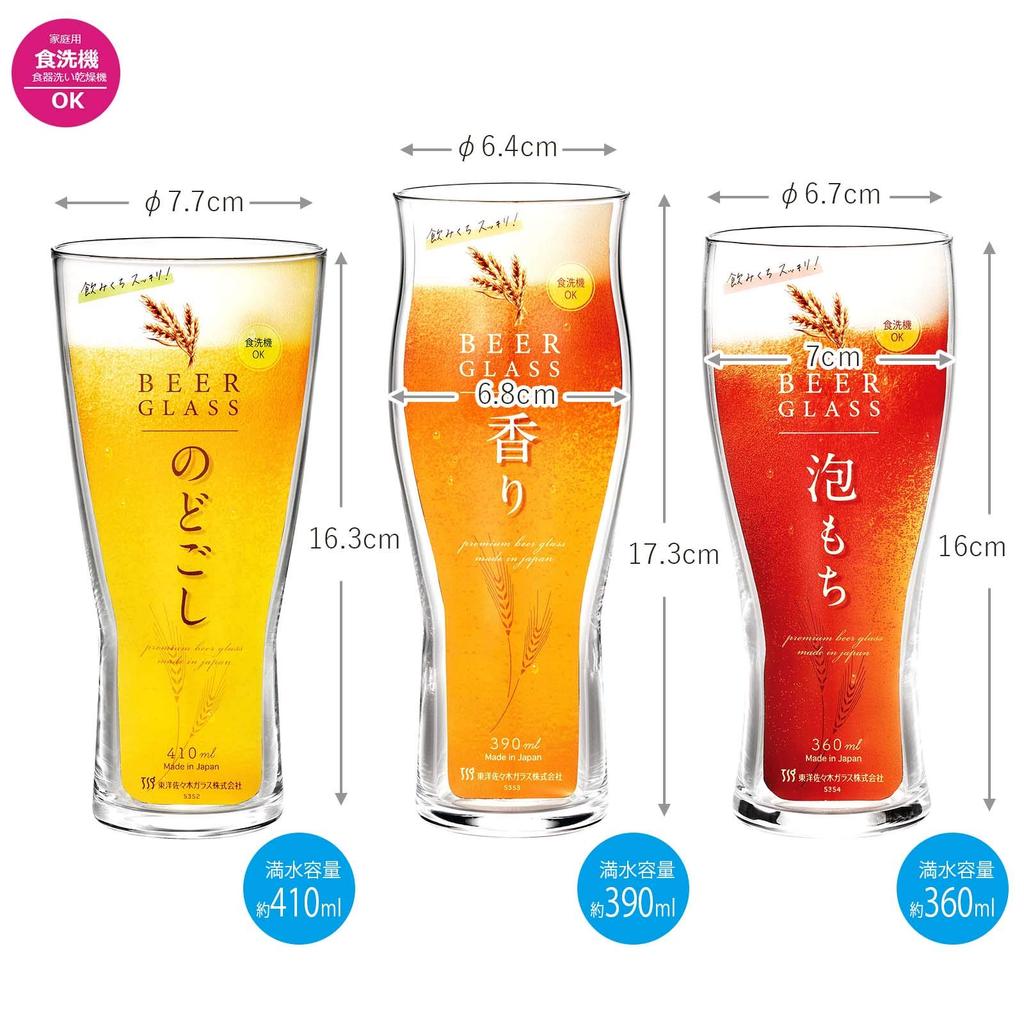 Toyo Sasaki Glass Beer Glass Made In Dishwasher Beer Glass Gift Set Set, Japan, Safe, Glasses, Cups, Glasses, Cups, Gift, Present, (G071-T277)