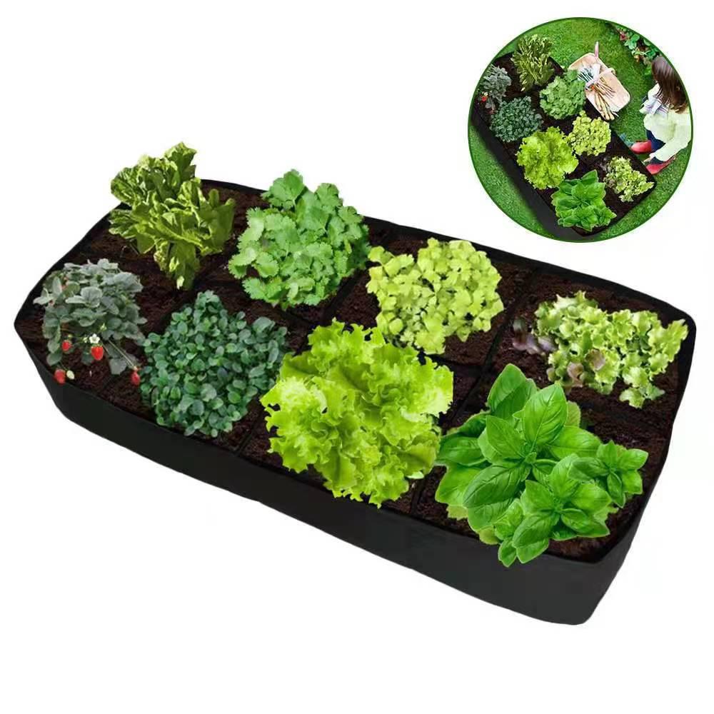 Multi-Pocket Rectangular Felt Planting Bag for Vegetables and Flowers