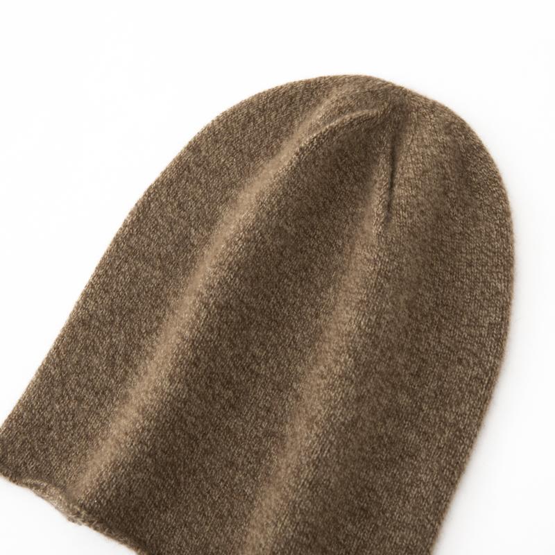 Damen 100% Reines Kaschmir Mütze Gerollter Rand Flauschige Textur Winter Warm Weich Slouchy Beanie Mütze Kaltwetter Accessoire