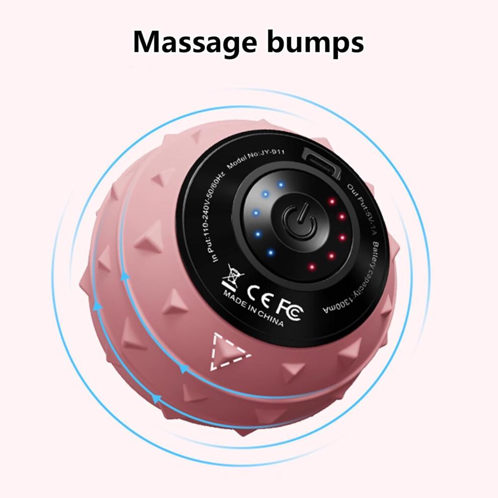 Electric Massage Ball for Hand and Body Care, Deep Tissue Massager Roller for Back, Shoulders, Waist, Legs - Compact Pink Design