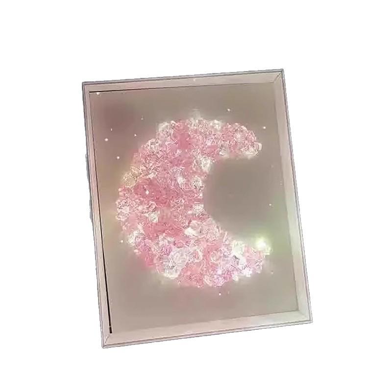 Handmade Starry Crystal Christmas Tree Night Light & Photo Frame Kit - Unique Gift for Women