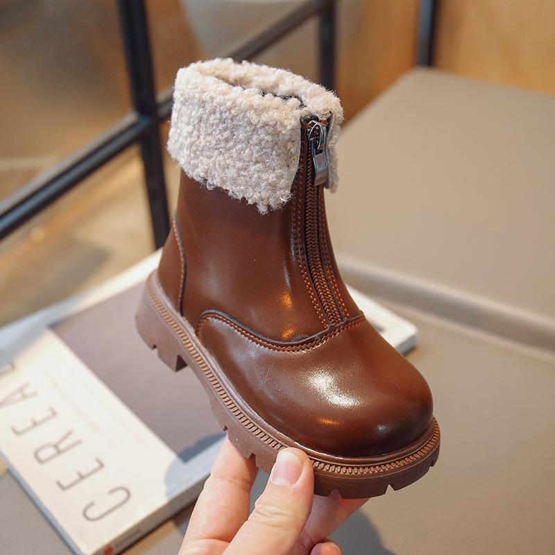 Girls' Martin Boots - 2022 Autumn/Winter Fleece-Lined Warm Fashion Soft-Soled Princess Boots