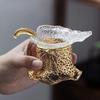 Heat-resistant Glass Leaf Tea Separator Infusor Handmade Tea Strainer Dispenser Brewing Filter Teaset Accessories Craft