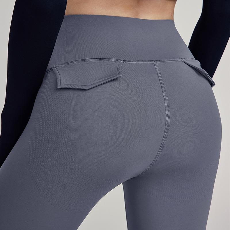 Hüftlift und formende Yoga-Hose Damen Nude eng anliegend Lauf-Trainingshose Hohe Taille Bauch Fitnesshose