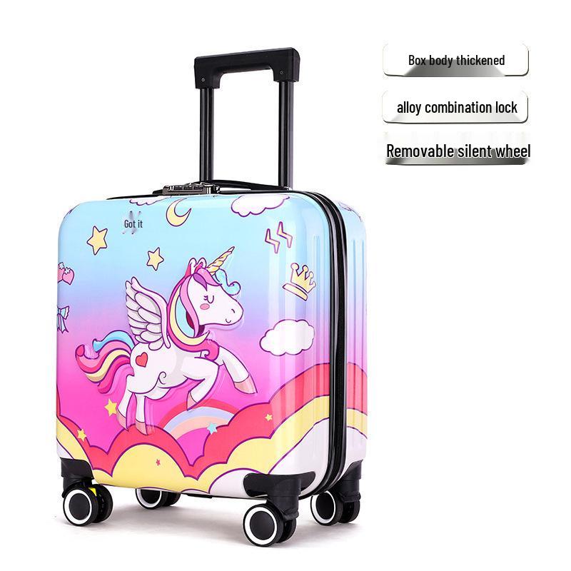 Children's Cartoon Trolley Suitcase with Universal Wheels - Ideal for Boys and Girls