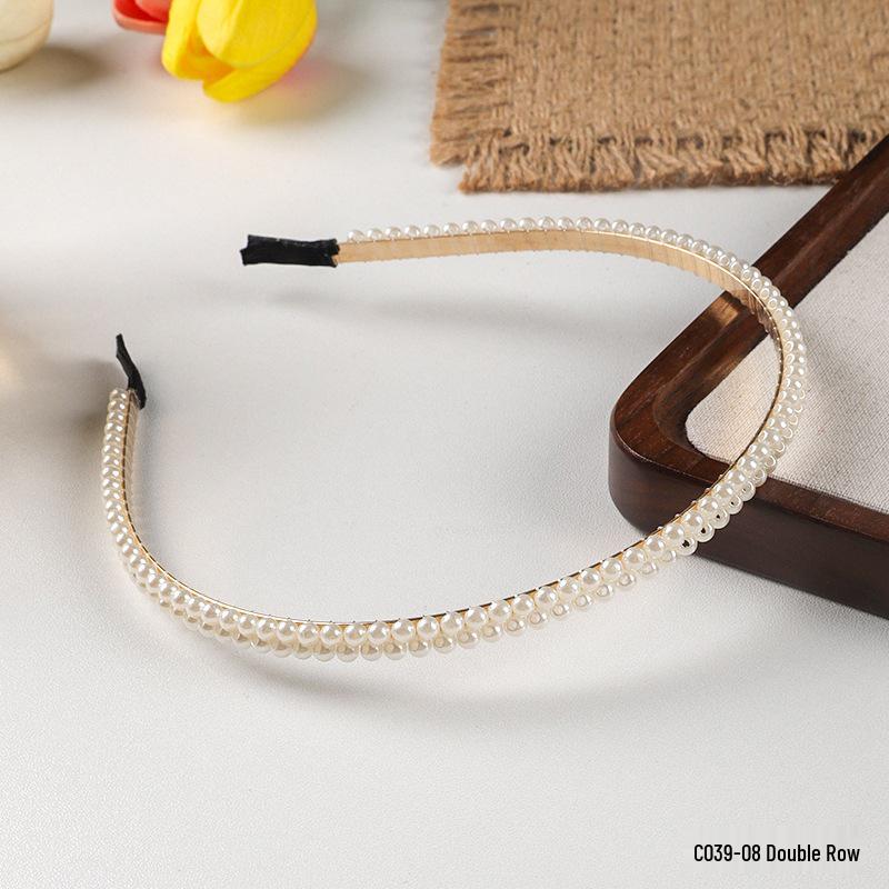 Women's French Retro High-End Pearl Headband: Versatile Hair Accessory for Styling and Face Washing