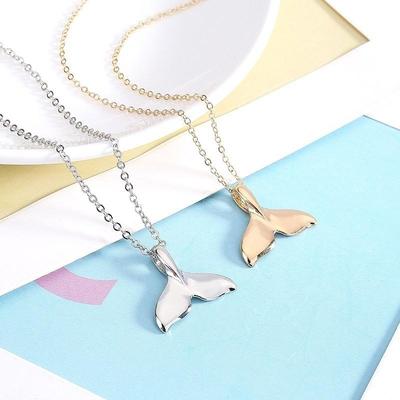 New Mermaid Whale Dolphin Tail Silver/Gold Pendant Necklaces Women Jewelry Necklace for Women Cross Necklace 2023