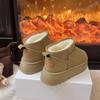 2025 Women's Winter Platform Snow Boots: Height-Increasing, Warm Velvet-Lined, Thick Cotton Muffin Bread Shoes