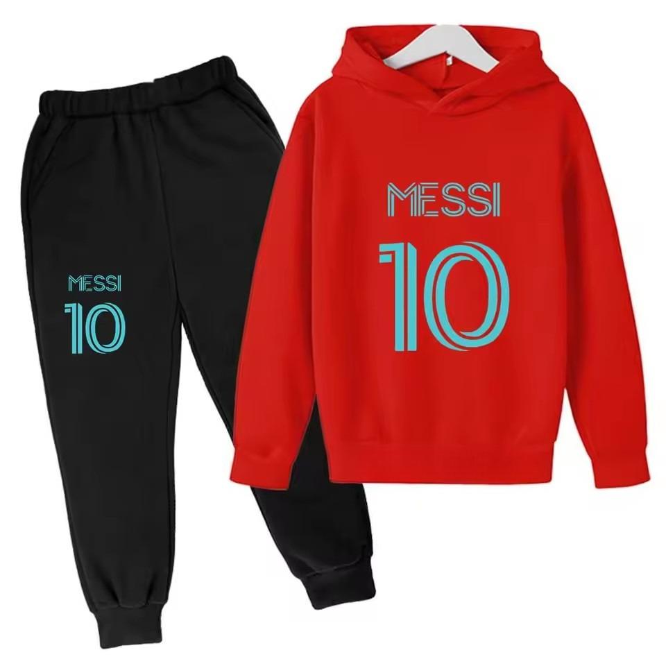Set Hanorace Copii Fotbalist Messi Modă Strădală Băieți și Fete Pulover Sport Toamnă + Pantaloni de Trening Set 2 Piese Outdoor