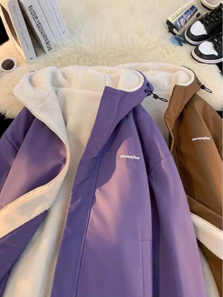 Men's Trendy Cotton Jacket with Lamb Fleece - 2025 New Fall/Winter Double-Sided Thickened Coat
