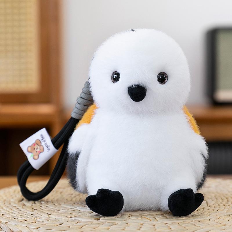 Small Plush Bird Keychain - Penguin & Parrot Figures Hanging Ornament