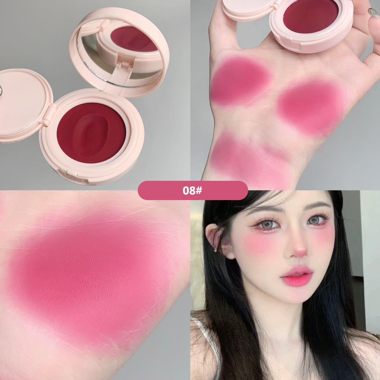

8 цветов корейские румяна на воздушной подушке для контура щек розовая палитра для макияжа с аппликатором пуховка для лица водостойкие румяна оттенок грязевой крем