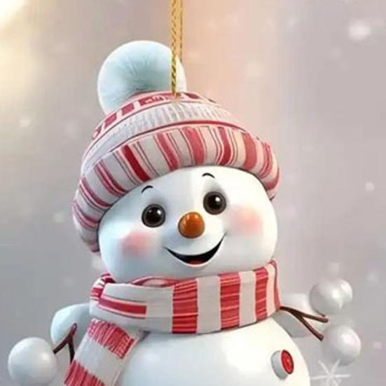 Wooden Christmas Snowman Ornaments Cartoon Snowman with Hat And Scarf Christmas Tree Ornament for Winter Farmhouse Holiday Party Decor