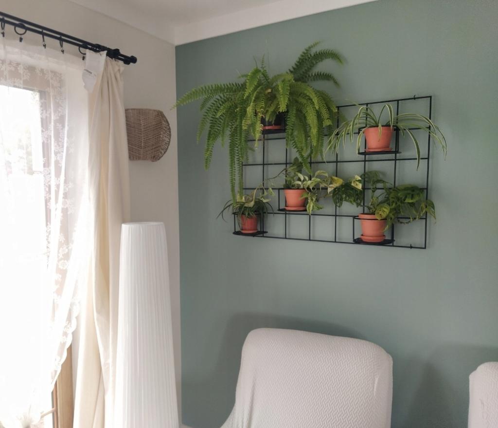 Modern Metal Wall Flower Stand Hedera 2 - Large Wall Flower Trellis, Modular Vertical Garden Plant Panel with 5 Baskets