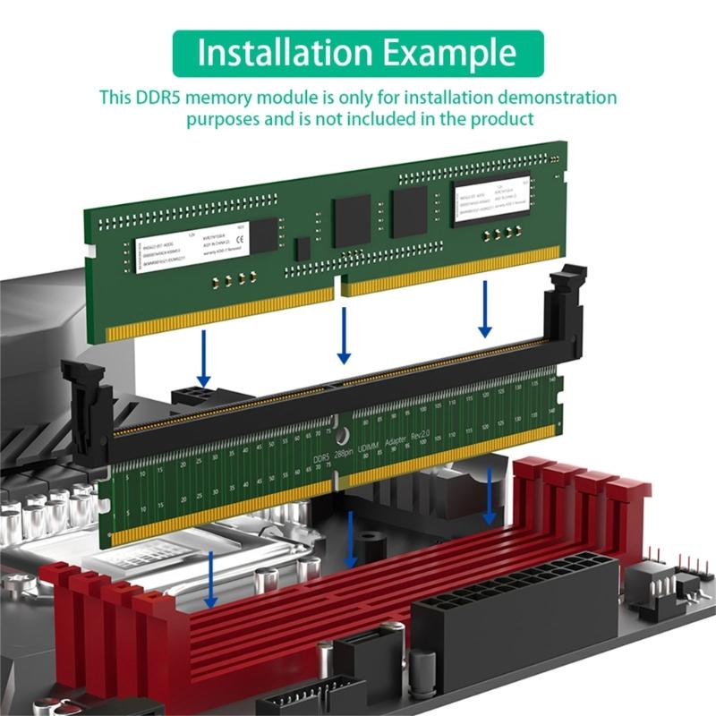 DDR5 UDIMM 288Pin Adapterkarte DDR5 Speicherdiagnose DDR5 288Pin UDIMM Slot Testkarte Mit Kurzen Riegeln Für Desktop