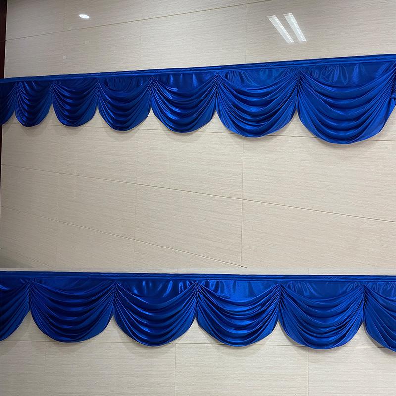 3/6M Long Ice Silk Swag Drape Panel Wedding Stage Background Event Party Decor Drapery Party Banquet Backdrop Curtain Swag