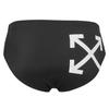 Cueca de Natação Masculina Off White com Logo de Flecha Corte Regular