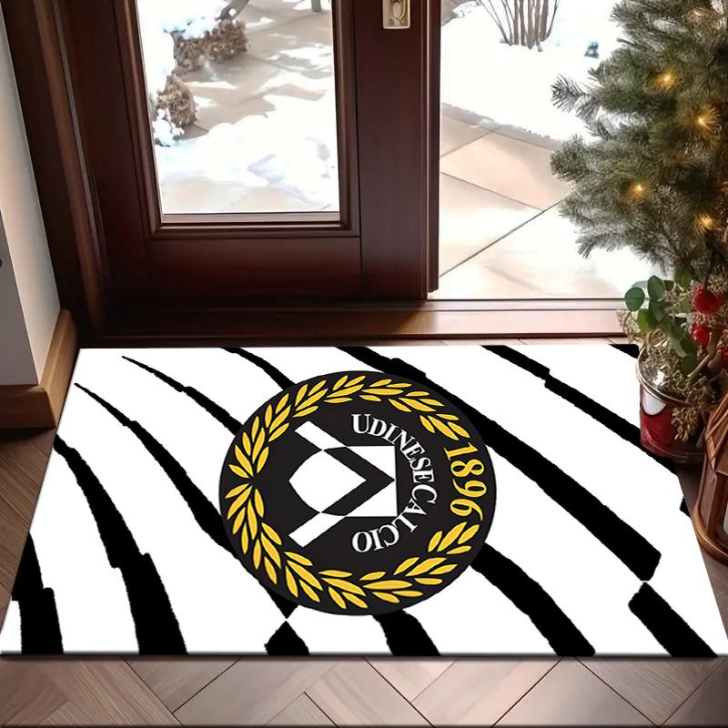 1PC Udinese Calcio Crest Rug Game Carpet, Floor Mat for Bedroom Living Room Entryway Rug, Home Decor Idea Gift for Christmas birthday