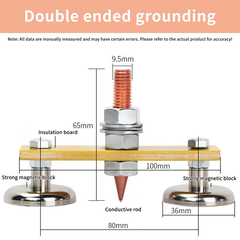 1 Set Metal Double Head Style Metalworking Magnet Head Magnetic Ground Clamp Metal Plate Welding Support Tool Accessories