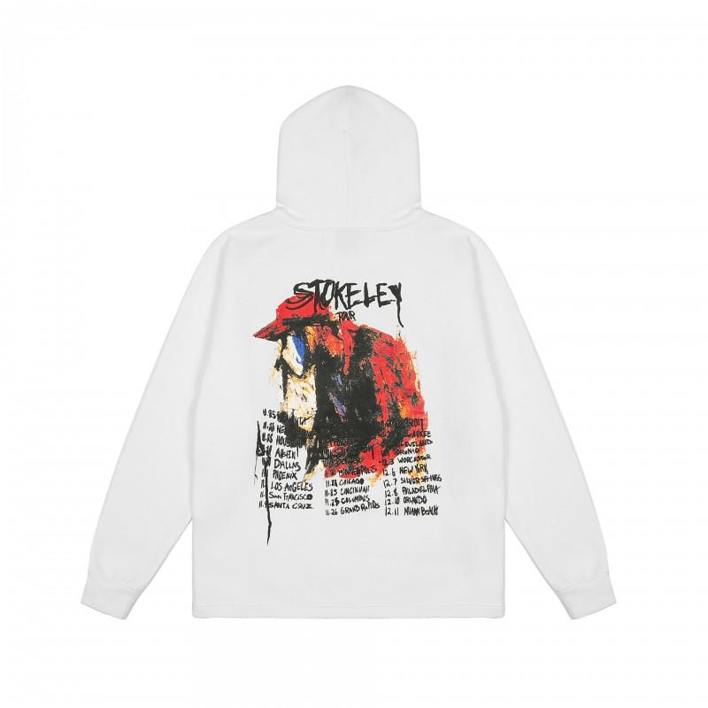 Mens Oversized Hoodie With Embroidered Skull Spine Design Streetwear Casual Pullover Cotton Blend Loose Fit