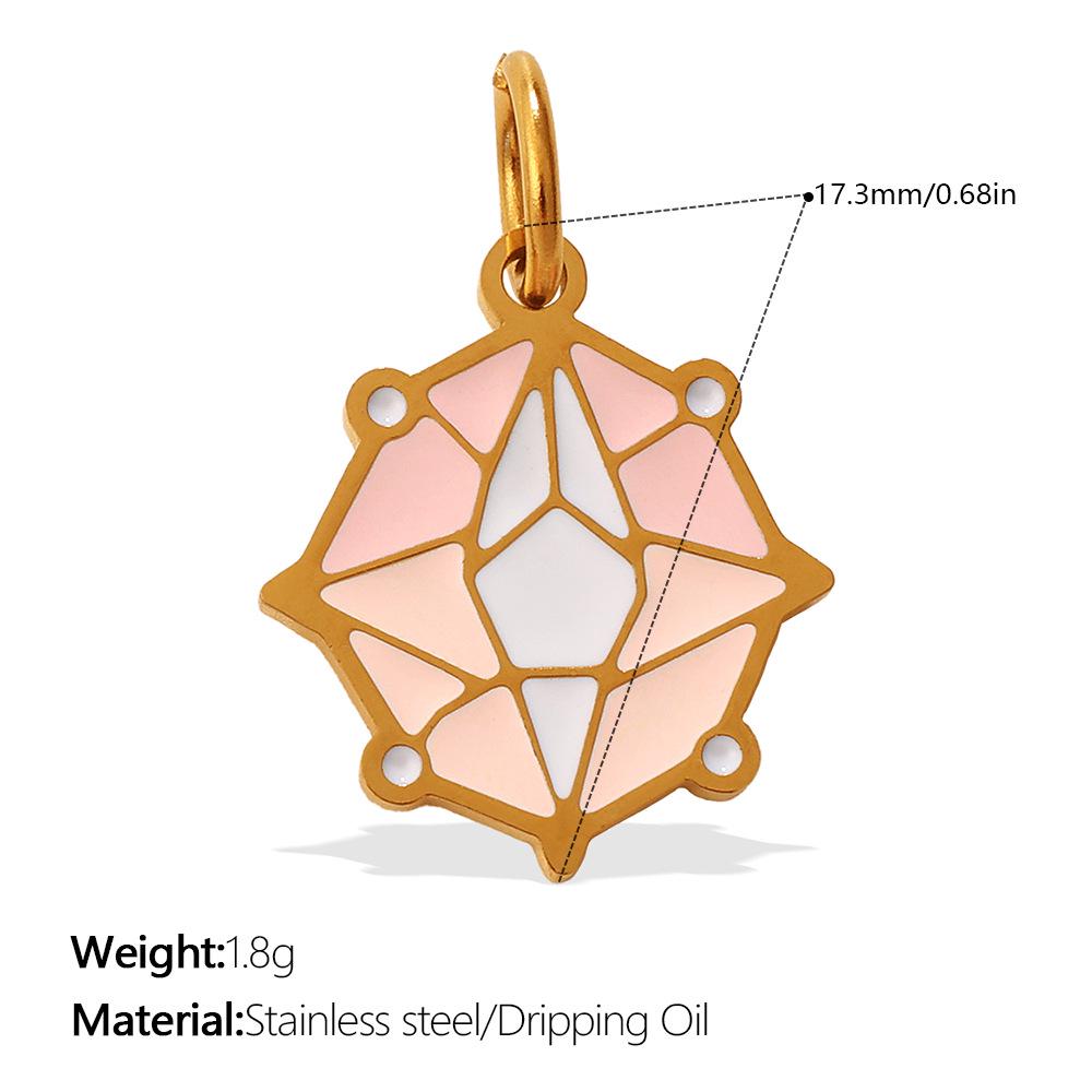 Sun, Moon, and Stars Geometric Oil Drip Pendant