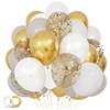 12inch-68pcs Pink Gold and  Purple with Confetti Balloon Set Suitable for Weddings  Birthday Spopular Parties Decoration Balloon