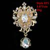 DIEZI Luxury Gold Silver Color Crystal Brooches for Women Girls Wedding Bridal Bouquet Water Drop Flower Brooch Pins Accessories