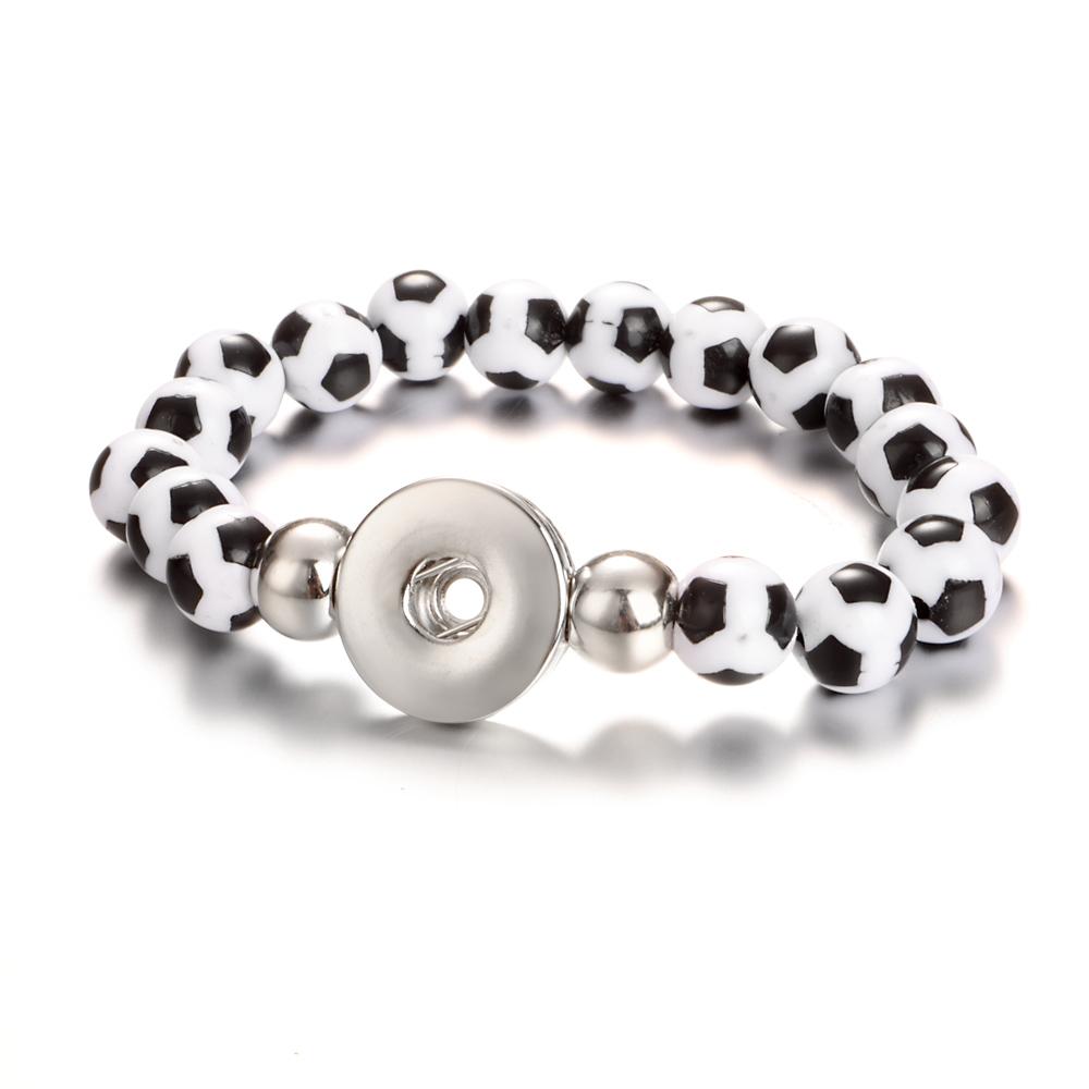 USA Football Baseball Basketball Tennis Strandarmband 18mm Druckknopf Acryl Armreif Mode Charme Schmuck Für Frauen Männer Geschenk