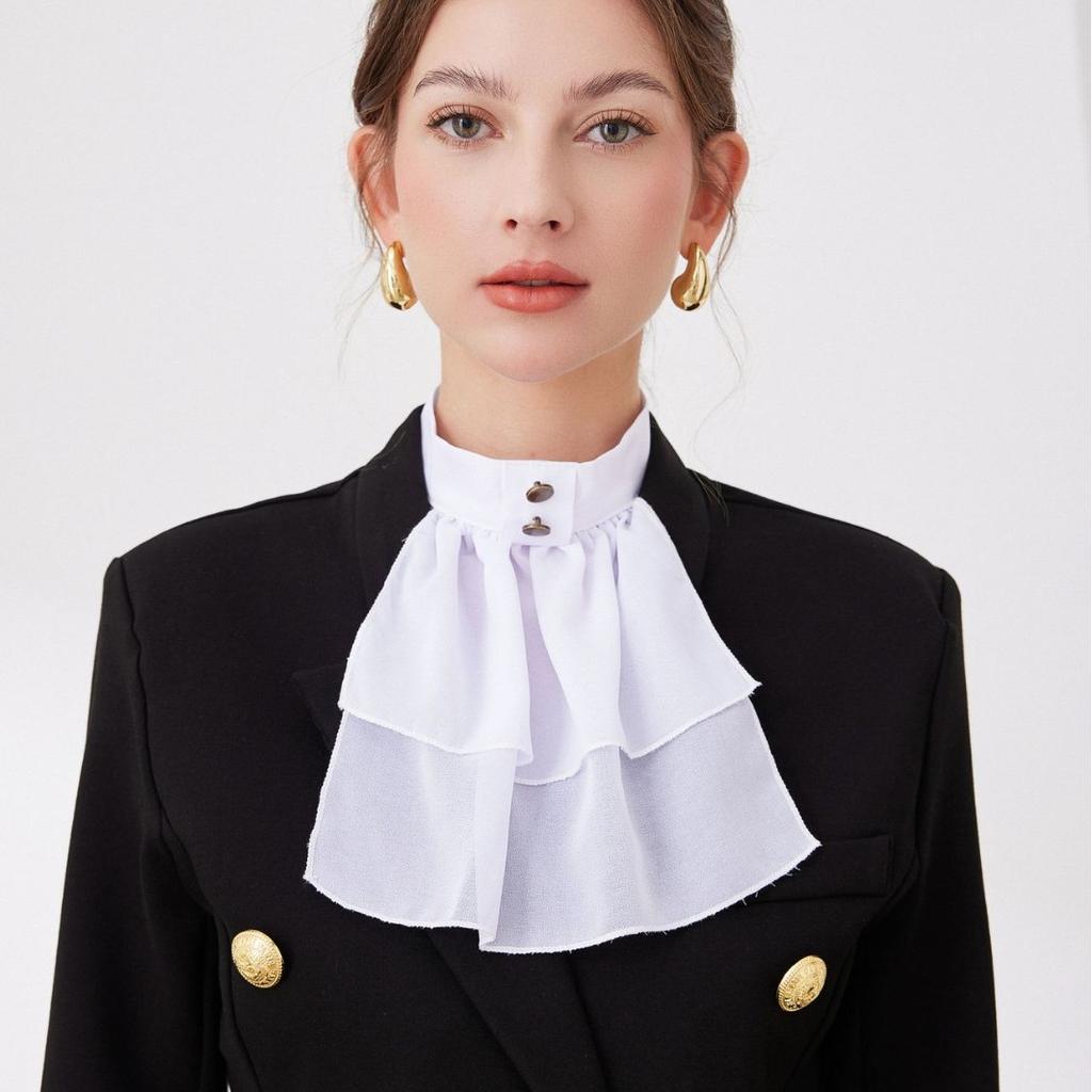 Perfect Match Women Double Layer Shirt Fake Collar Ties Ladies Female Detachable Neckwear For Fake Collar Sweater Dress Clothing Decor