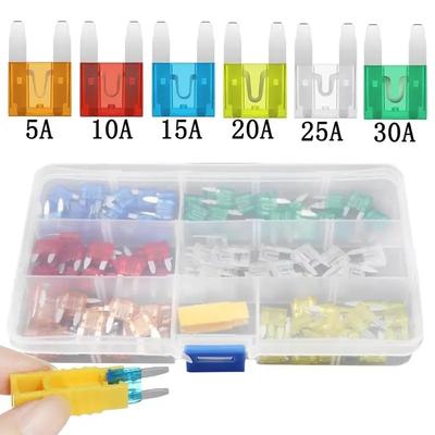 NEW 120pcs Car Fuse Assortment Set Profile Middle Size Blade Type Fuse Auto Car Truck 2-35A Fuse with Box Clip