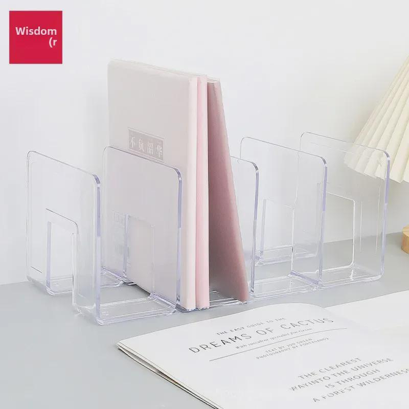 Clear Thickened Plastic Bookshelf Stand for Desk Books and Documents