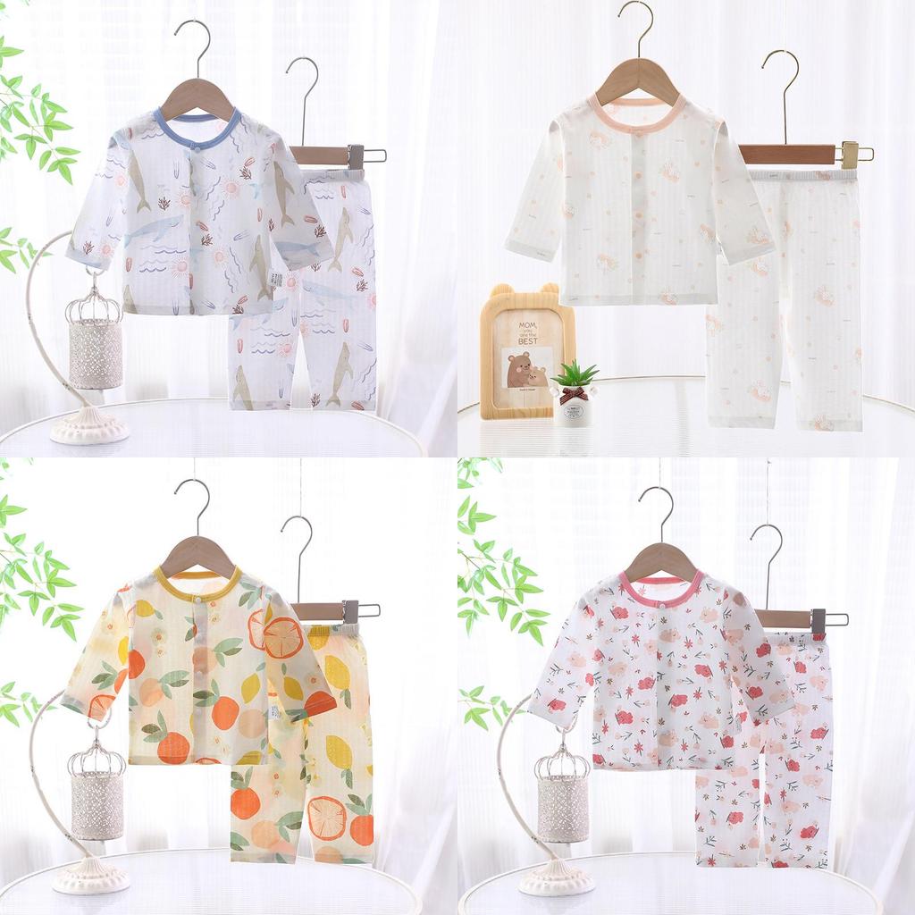 Baby Cotton Summer Pajamas Set With Antibacterial Fabric For Newborns And Toddlers