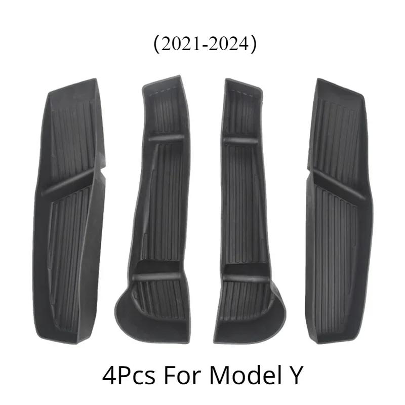 Car Door Side Storage Box for Tesla Model 3 Y Door Handle Armrest Umbrella Tray Organizer Front Rear Door Storage Accessories