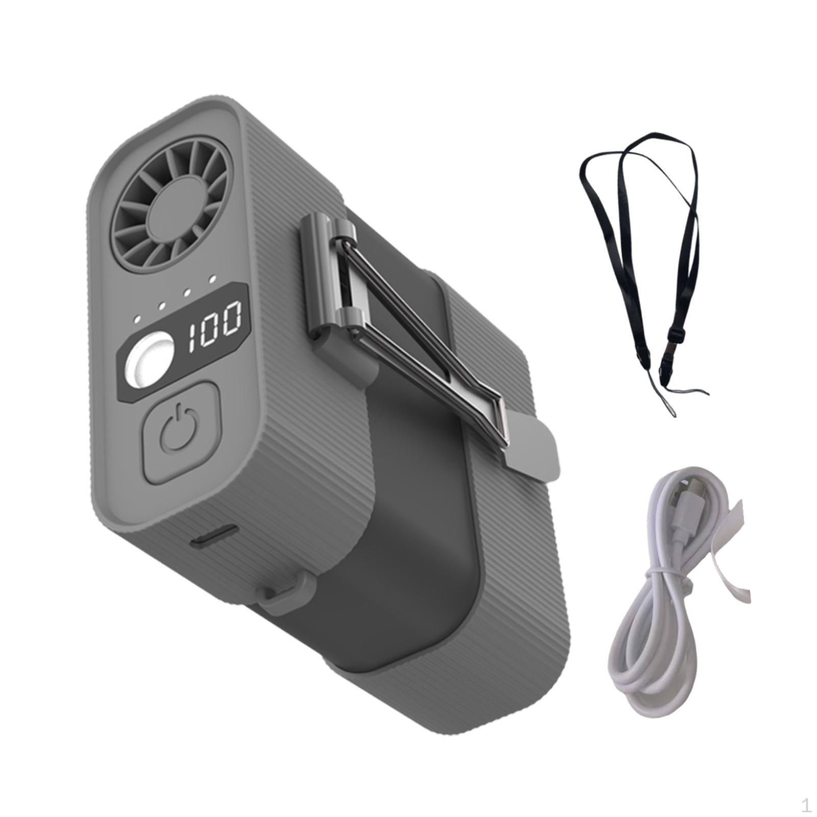 

Compact Waist Clip Fan with Flashlight for Running And Camping Activities світло-сірий колір